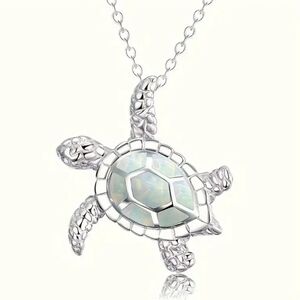 Cute WHITE Little Turtle Pendant Necklace For Girls 